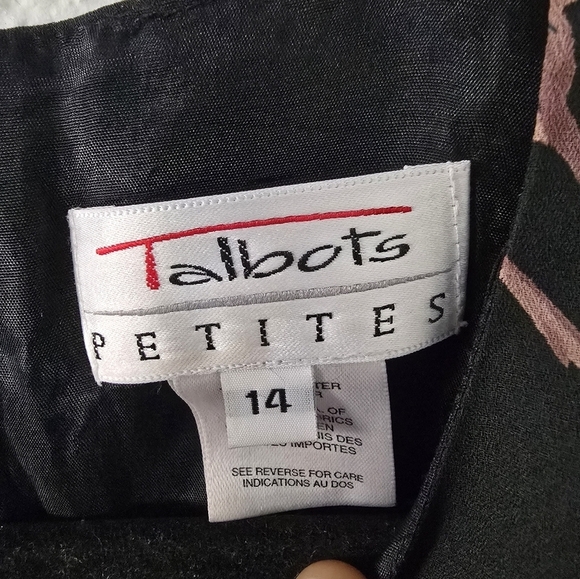 Talbots Floral Faux Wrap Dress Women Sz 14 Padded Short Coastal Fairycore - Picture 8 of 13